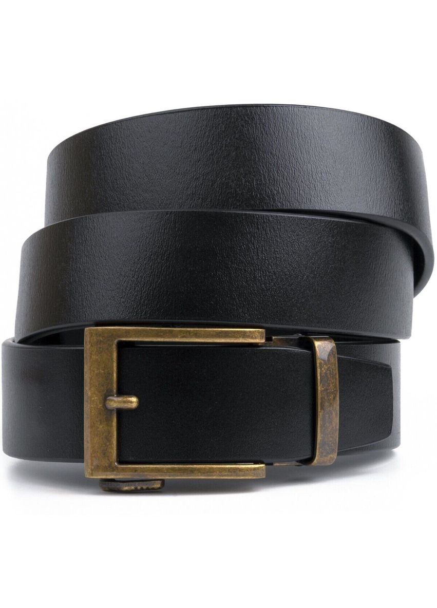 Ремень из натуральной кожи с ретро латунной пряжкой Vintage черный (sku_20215) No Brand (327820425)