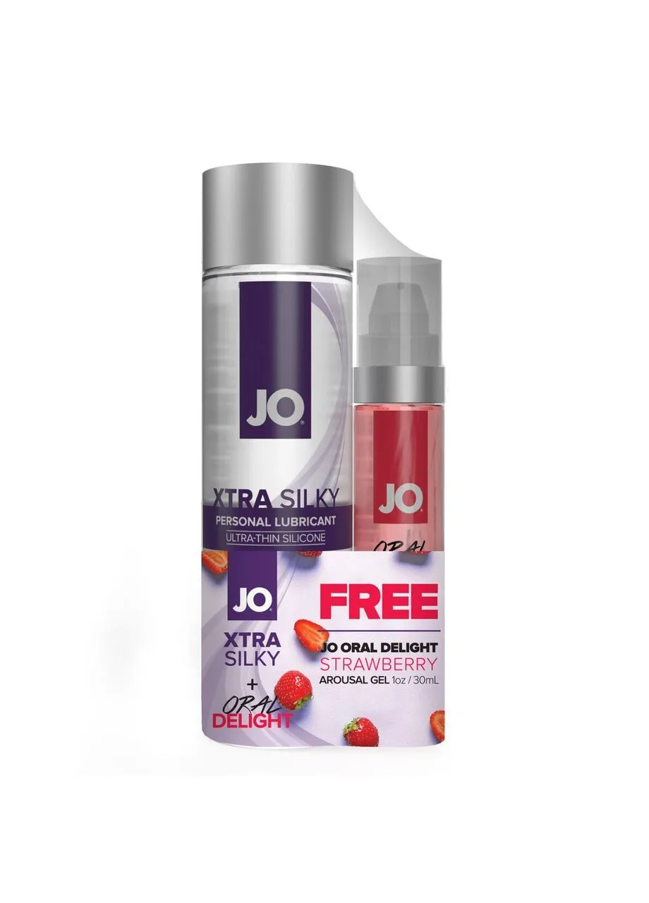 Комплект JO GWP - Xtra Silky Silicone (120 мл) & Oral Delight - Strawberry (30 мл) System JO (383114842)