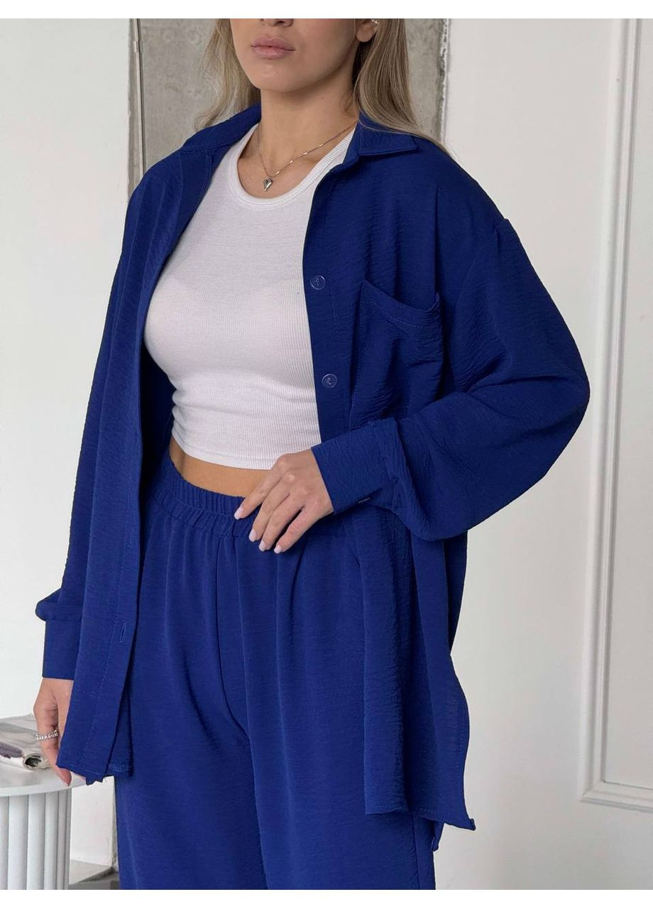 Костюм в свободном стиле рубашка и брюки американская креп жатка Україна (351486555)