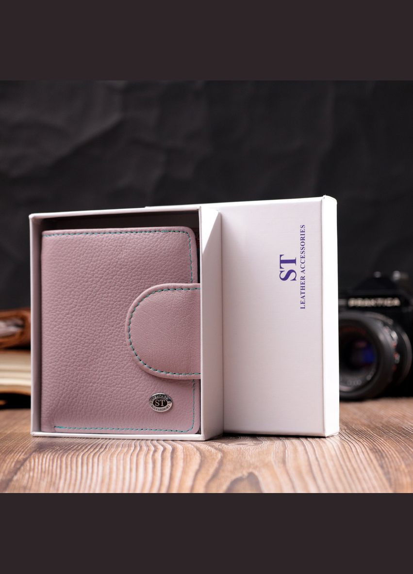 Портмоне з монетницею зовні для стильних жінок шкіряне бежевий 19456 st leather (329197520)