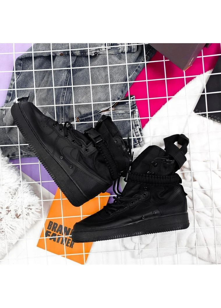 Чорні літні кросівки nike special fled air force 1 black найк аір форс No Brand
