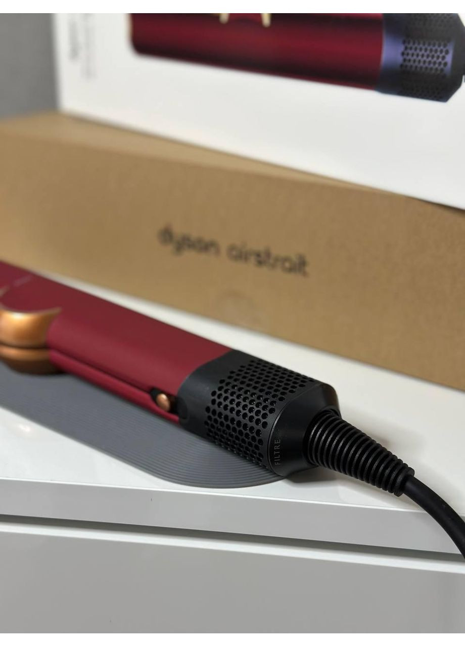 Выравниватель для волос Airstrait бордовый для сушки и выравнивания волос с ионизацией, premium copier, гарантия 12 мм Dyson (370639630)