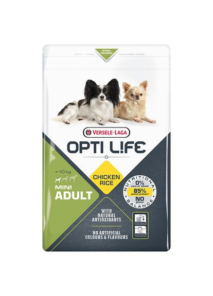 Сухой корм с курицей для собак малых пород Opti Life Adult Mini, 2.5 кг (5410340311455) Versele-Laga (341537616)