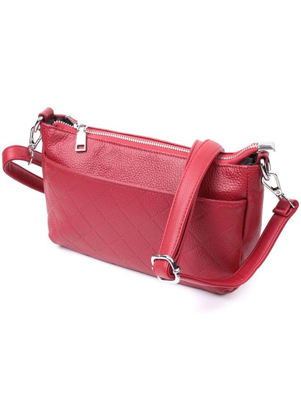 Сумка кросс-боди через плечо женская из натуральной кожи маленькая Красный 36514 Vintage (353690018)