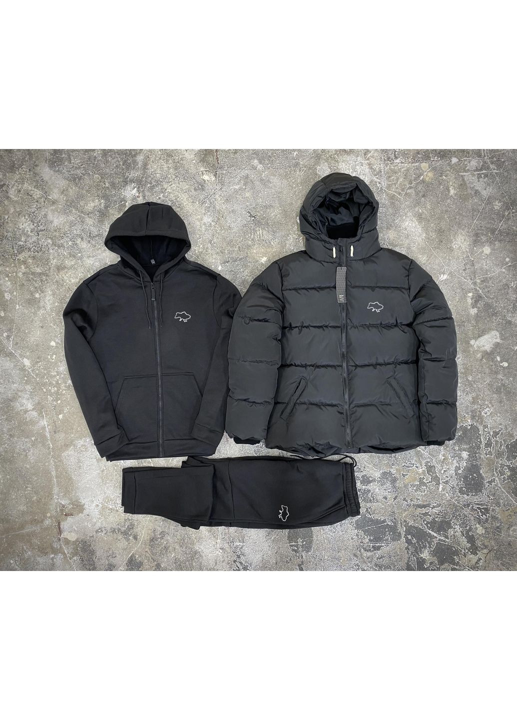 ❄️Комплект 3 в 1 Куртка зимова + кофта на змійці + штани Карта❄️ No Brand (360133563)