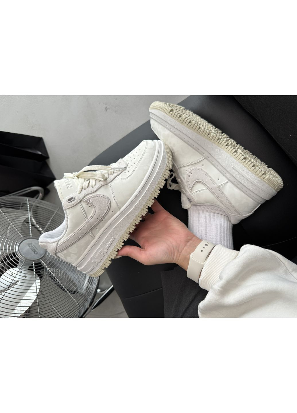 Білі Осінні кросівки чоловічі nike air force low white / light purple найк аір форс 1 преміум No Brand