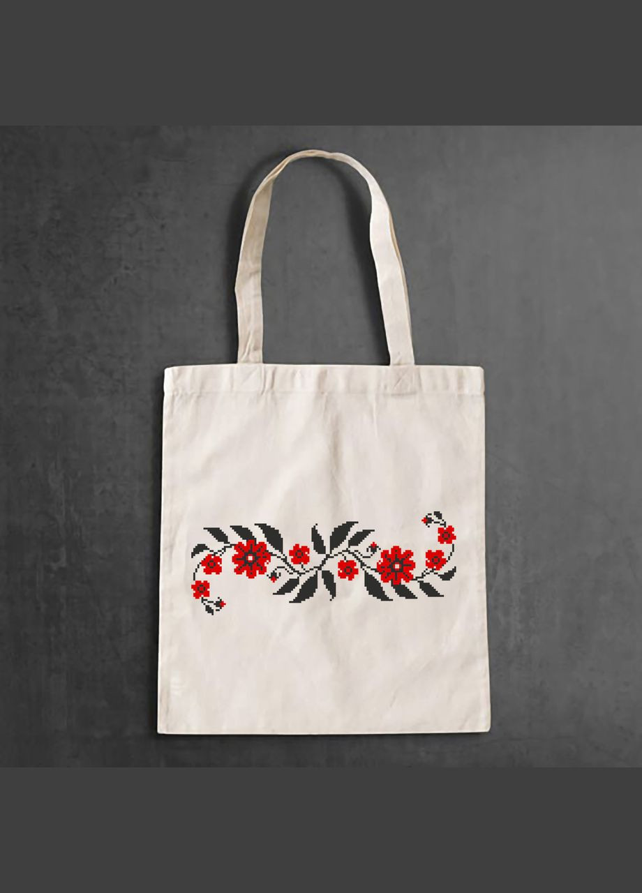 Еко сумка,, щоденна з принтом "Горизонтальний квітковий орнамент" Push IT Кавун шопер (316138126)