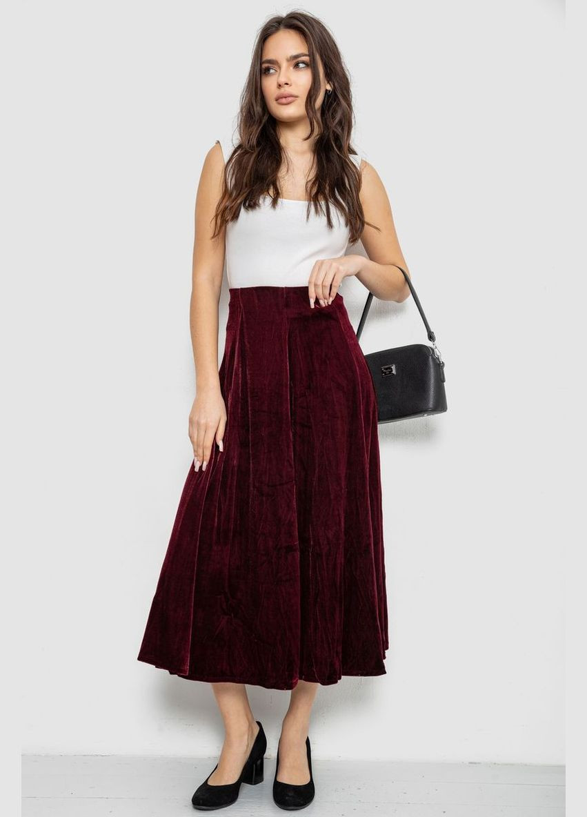 Спідниця оксамитова годе, колір бордовий, 167R375 Ager (333143104)