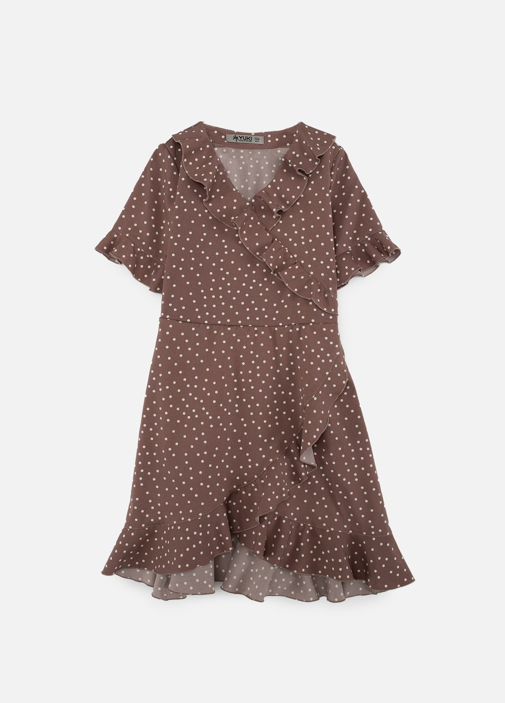 Світло-рожева сукня з коротким рукавом для дівчинки колір пудровий цб-00247360 Yuki (297060082)