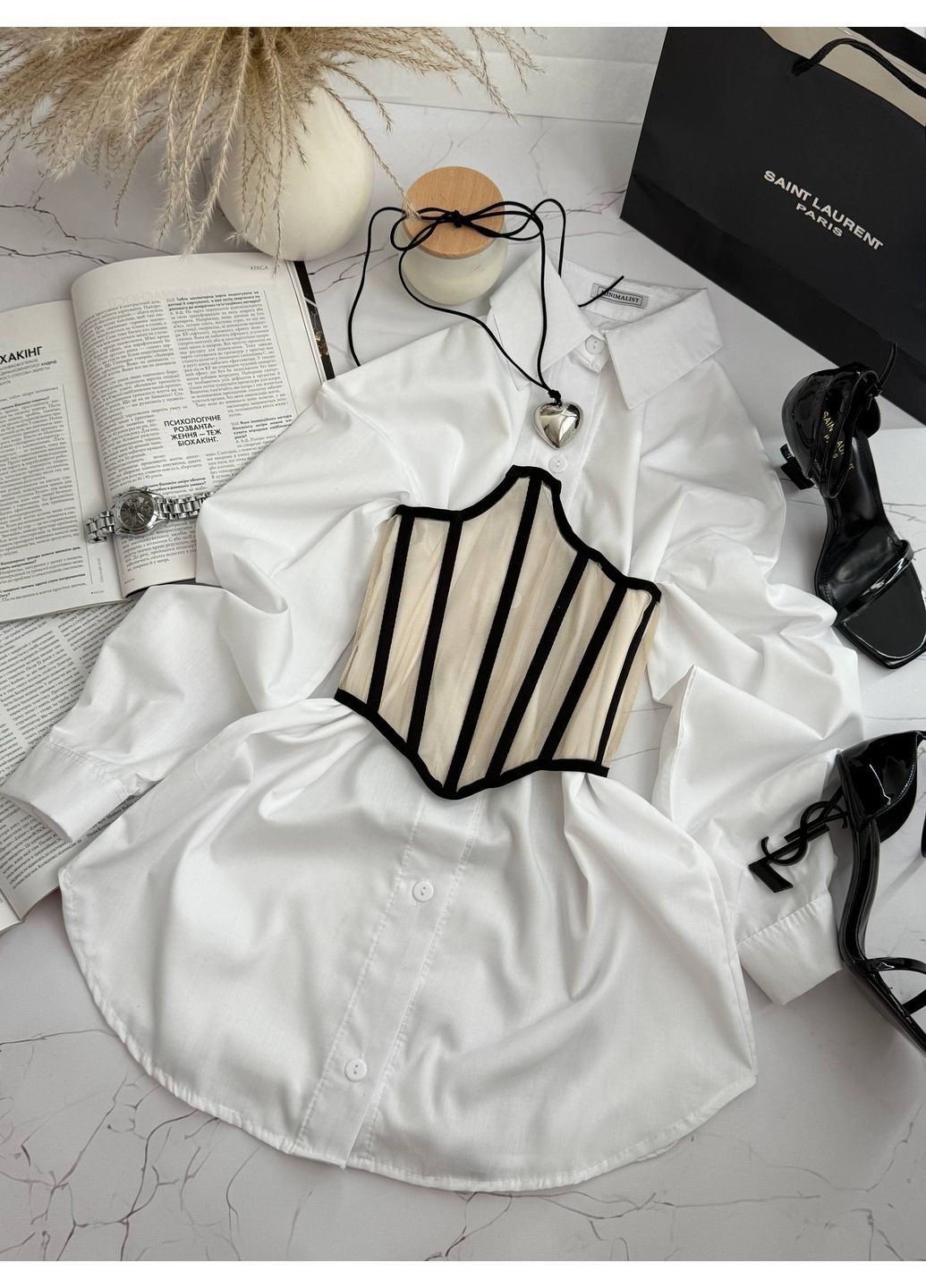 Сетчатый трендовый корсет на шнуровке Vakko (361623664)