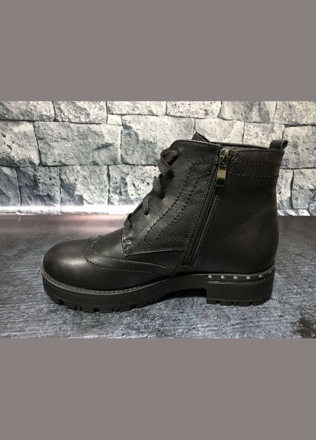 Осенние кожаные демисезонные ботинки на платформе, Bistfor