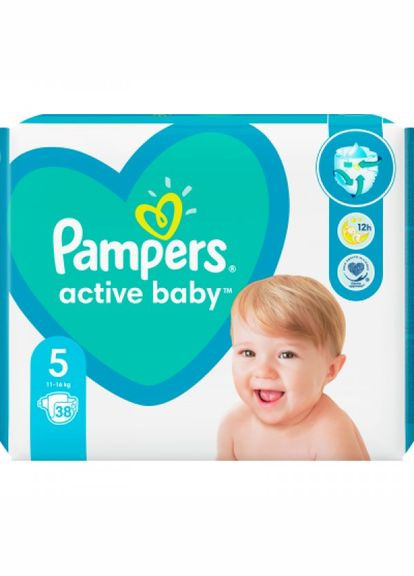 Підгузки Pampers active baby junior размер 5 (11-16 кг) 38 шт (268139681)