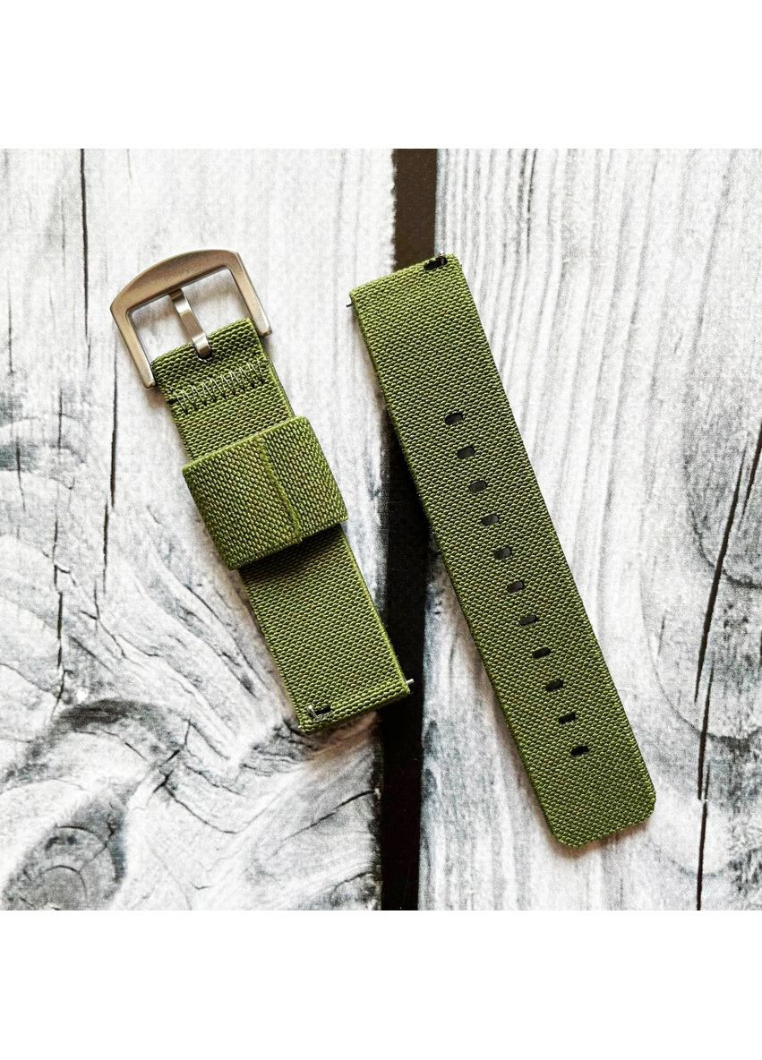 Ремешок двойной Green 20 мм NATO нейлоновый мужской ремень для часов с пряжкой зеленый ProDobro (367265800)