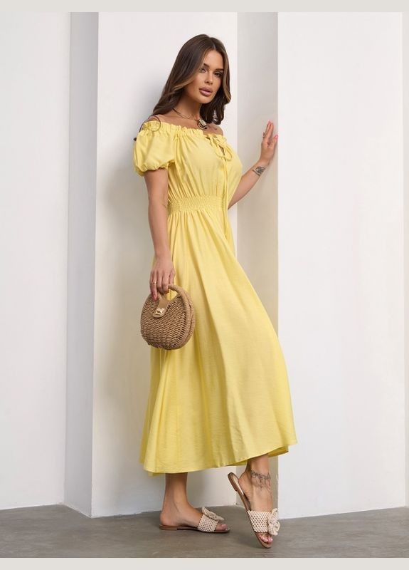 Желтое повседневный женские платья 15185 ISSA PLUS