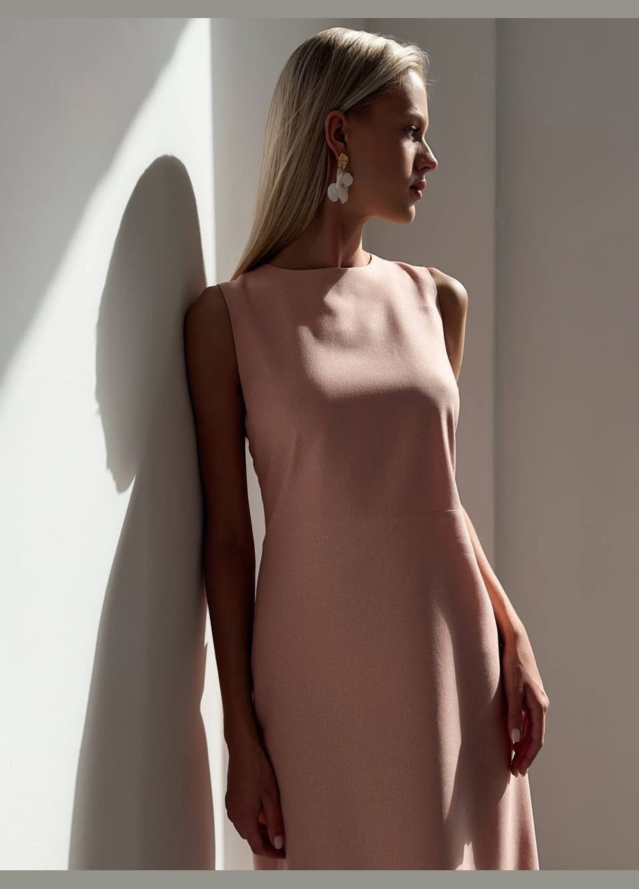 Персиковое коктейльное, деловое, повседневный, кэжуал, джинсовое, вечернее платье женское Україна однотонное