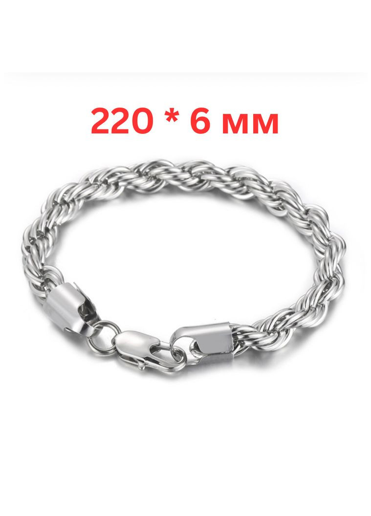 Чоловічий браслет ланцюжок на руку в сріблястому кольорі 22 см China (367623377)