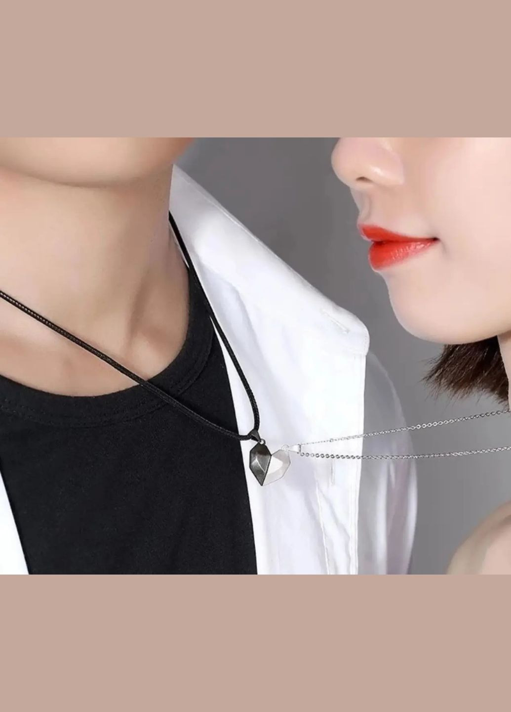 Парные кулоны для двух влюбленных на магните две половинки сердца No Brand (339869707)