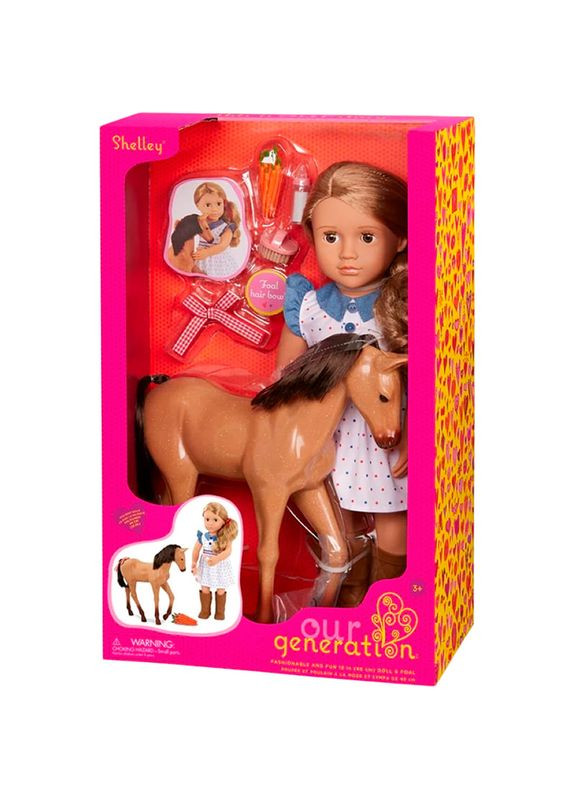Кукла Шелли с жеребцом Аппалуза и аксессуарами 46 см (BD31447Z) Our Generation (367055908)