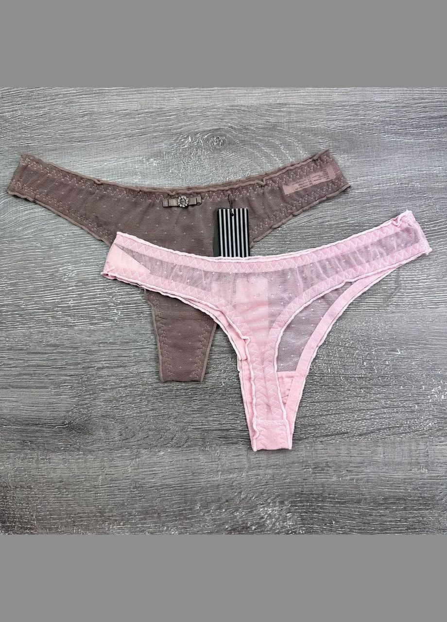 Набор женских трусиков стринг 6 шт No Brand Стрінги (325419081)