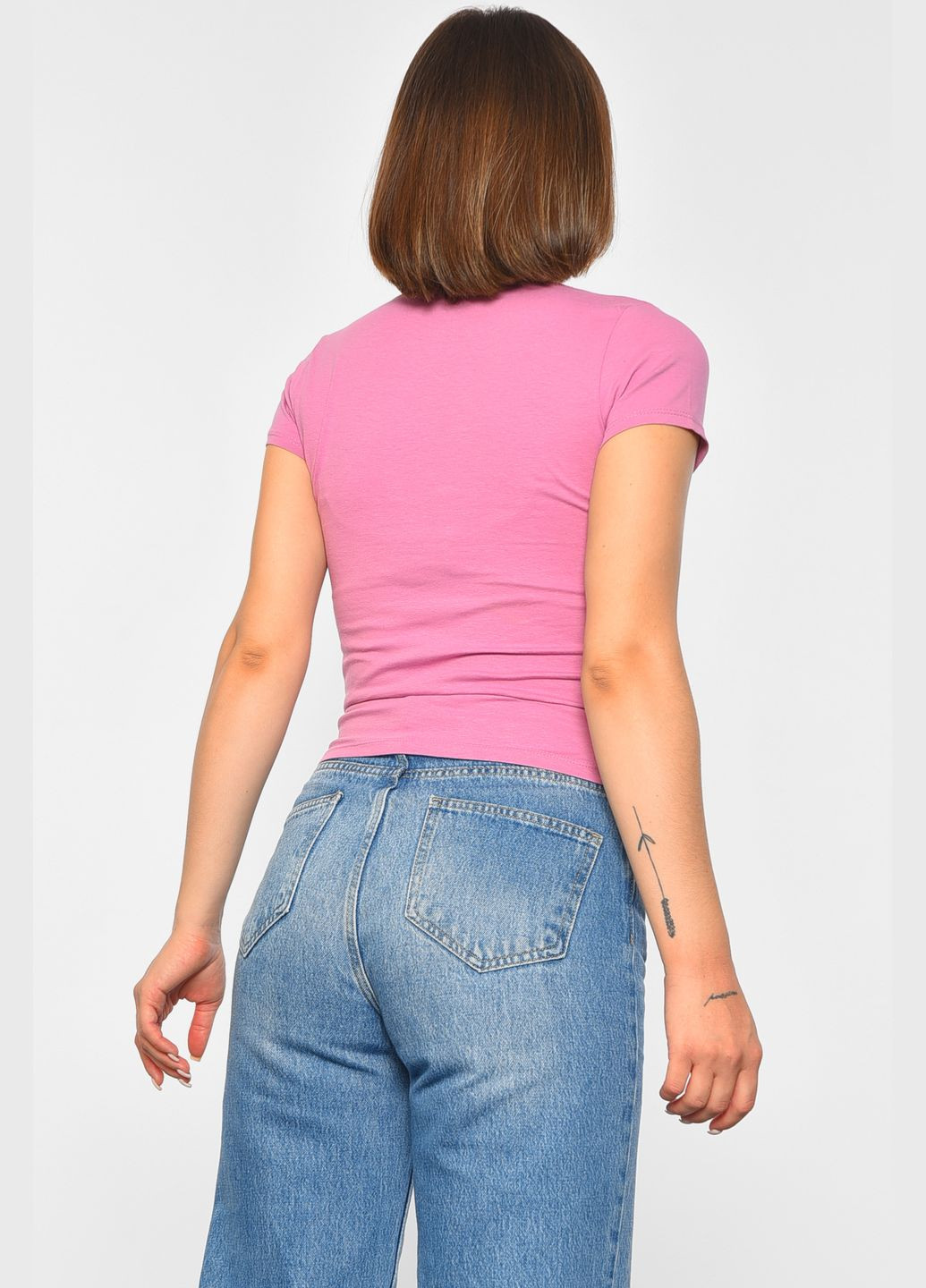 Футболка жіноча бузкового кольору Let's Shop - (303899241)
