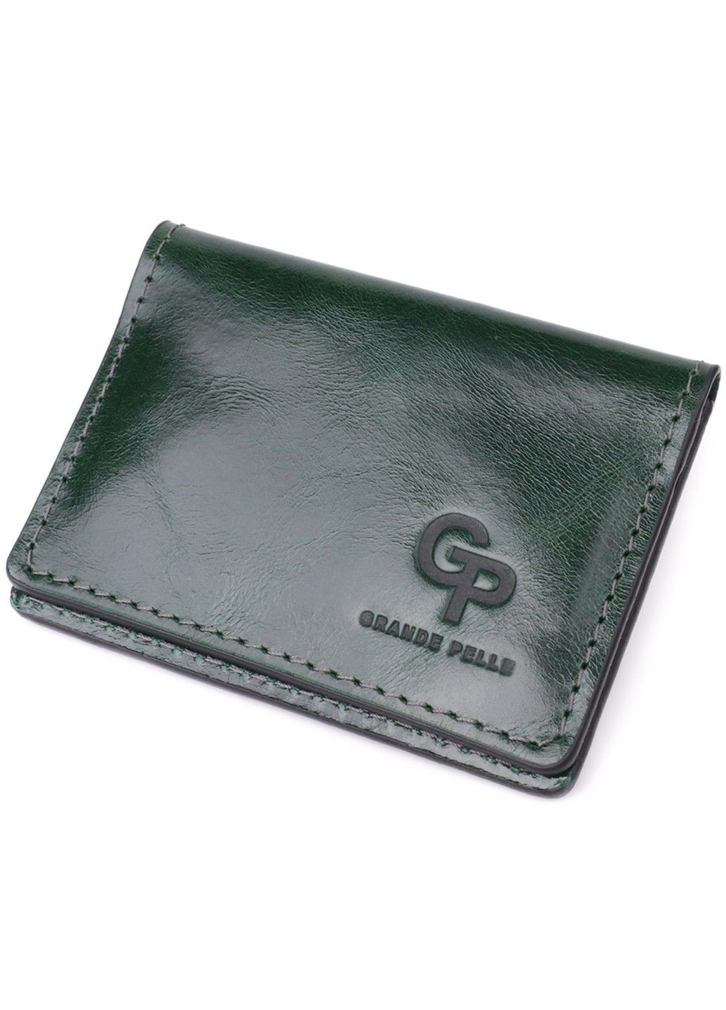 Чудова обкладинка на документи з натуральної гладкої шкіри 22942 Зелений Grande Pelle (330642797)
