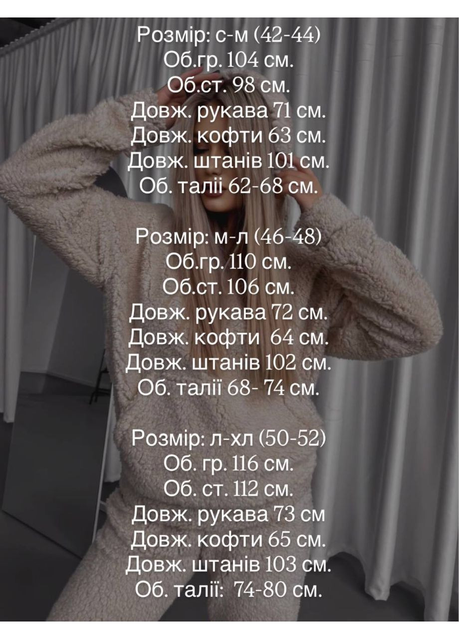 Женский мягкий утепленный костюм из фактурного материала из тощи No Brand (371813861)