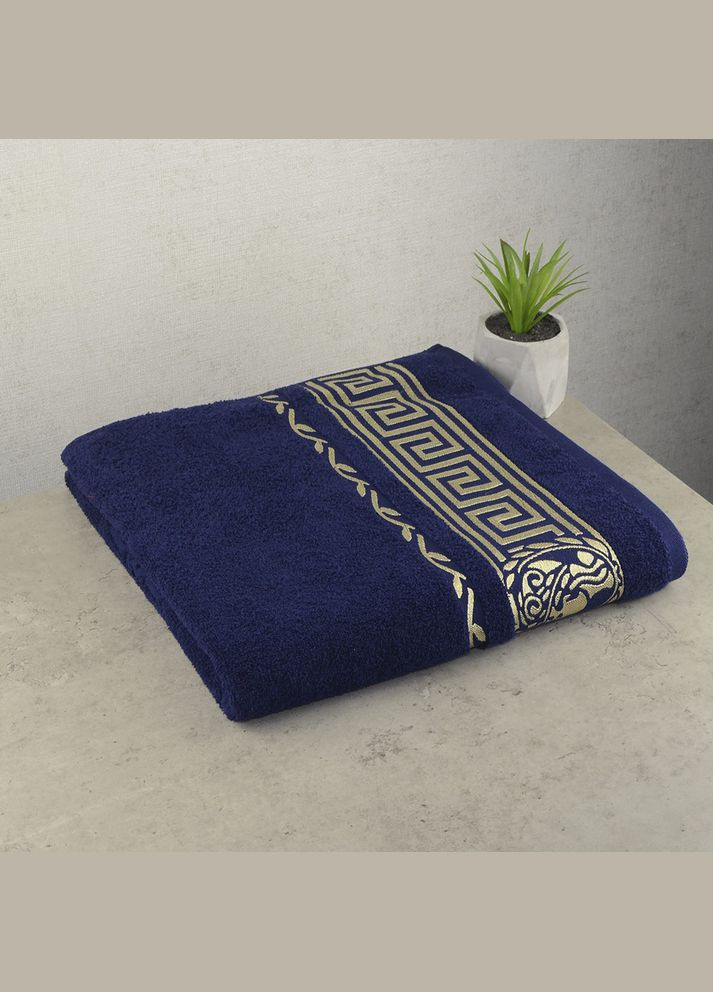 GM Textile набор полотенец для ванной 2шт 50х90см, 70х140см caesar 450г/м2 (темносиний) темно-синий производство - Узбекистан
