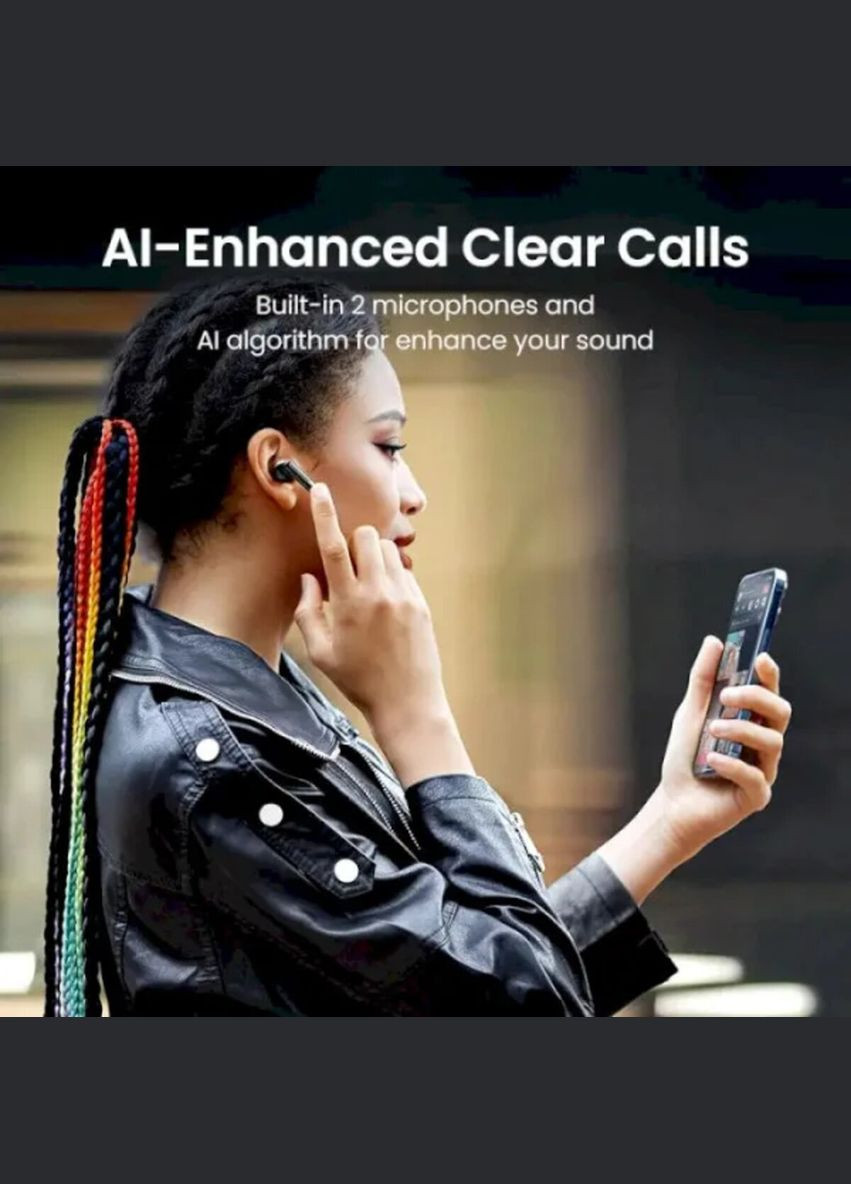 Беспроводные наушники WS106 HiTune T3 Active NoiseCancelling Wireless Earbuds (Black)(UGR-90401) Ugreen (314780120)