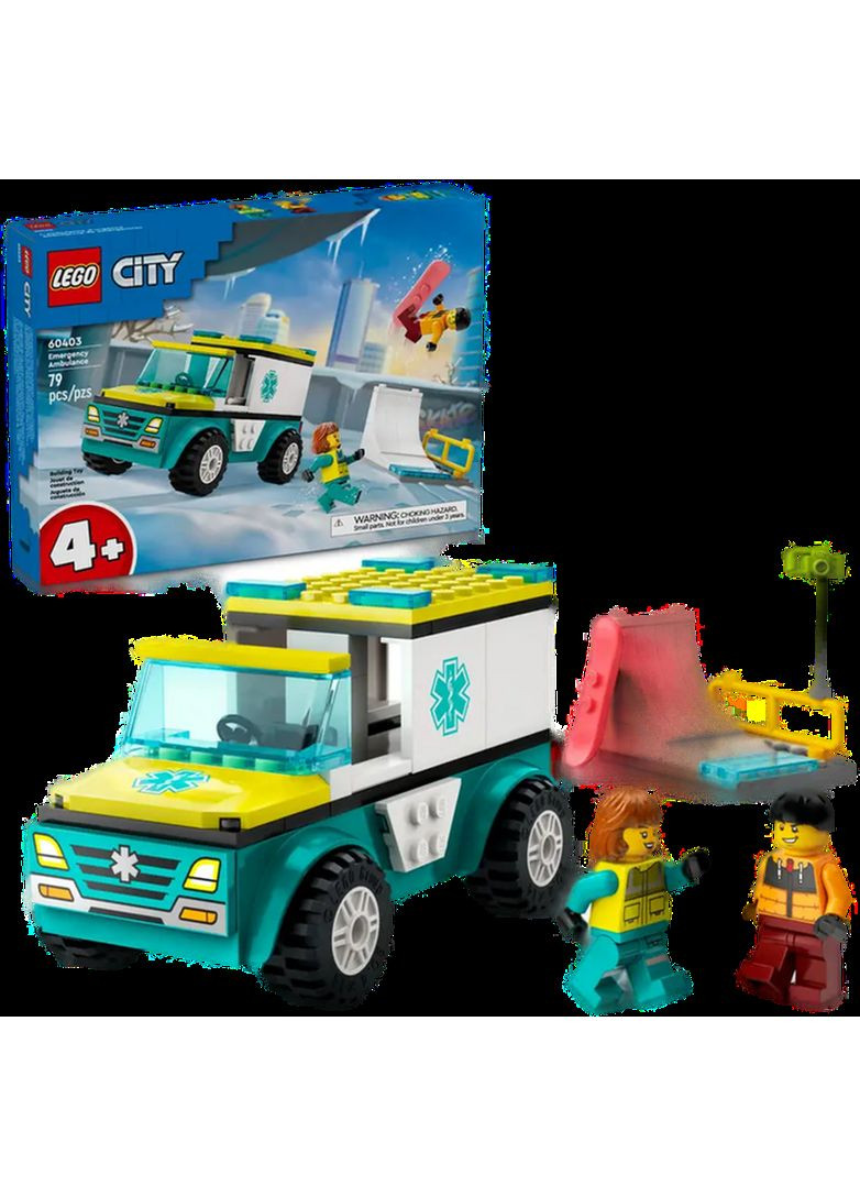 Конструктор Лего Сіті Швидка допомога та сноубордист City 60403 Lego (372125326)
