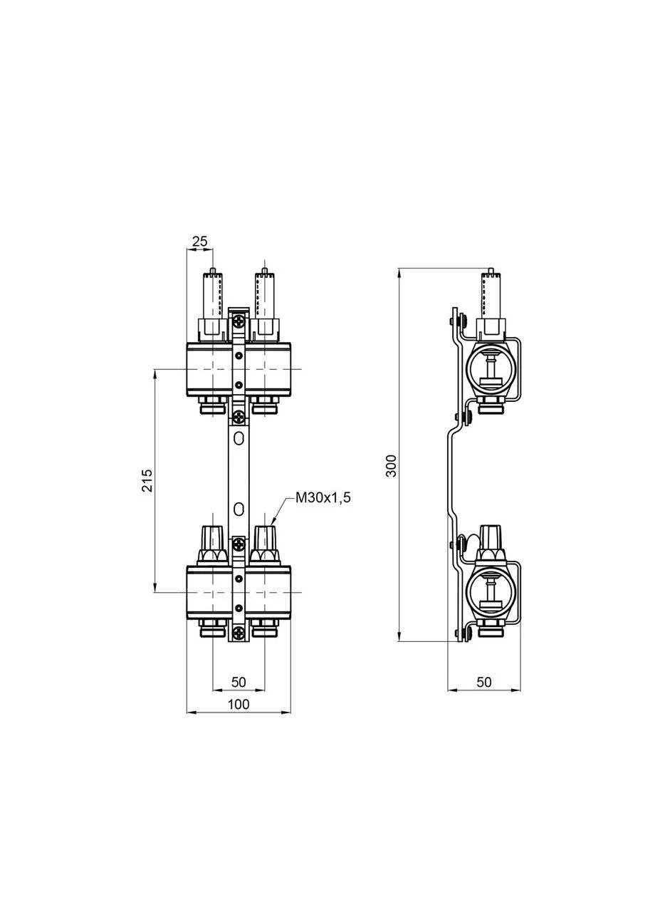 Коллектор с расходомерами Forte 1" 2 выхода SF001W2 Thermo Alliance (395932861)