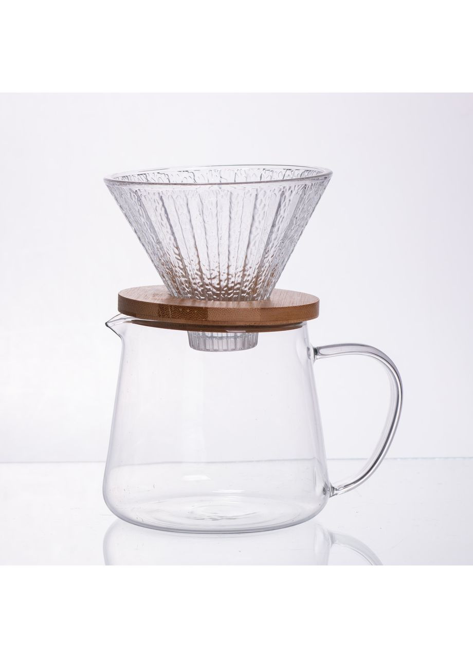 Набор для заваривания кофе стеклянный заварник и пуровер 600 мл 64486-28 Yiwu (369473034)