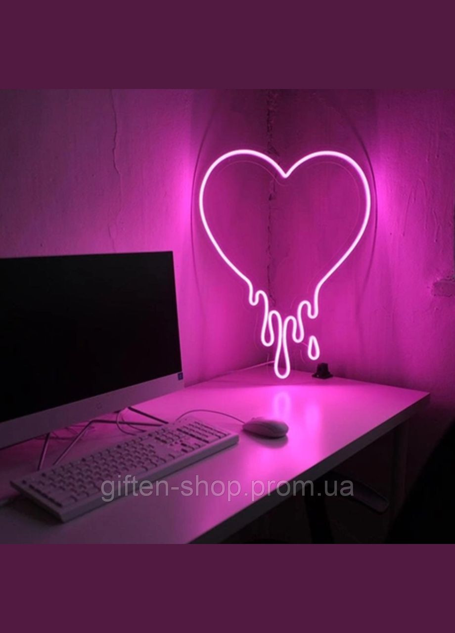 Неоновая LED вывеска NeonSignDecor Тающее сердце 39х29 см + диммер в ПОДАРОК! No Brand (331900961)