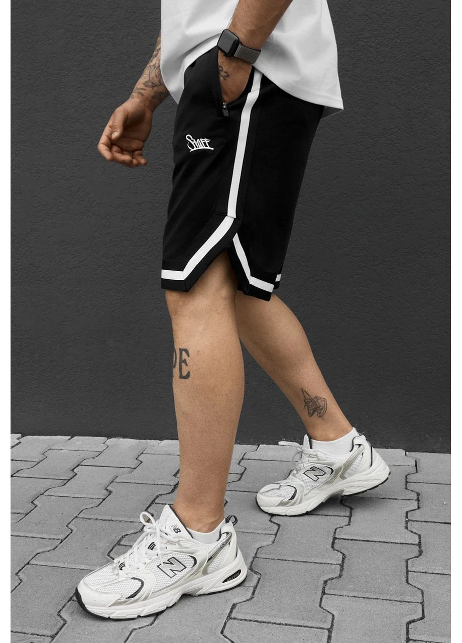 Чоловічі шорти стаф чорні трикотажні з логотипом ph black logo Seli Staff (395646960)