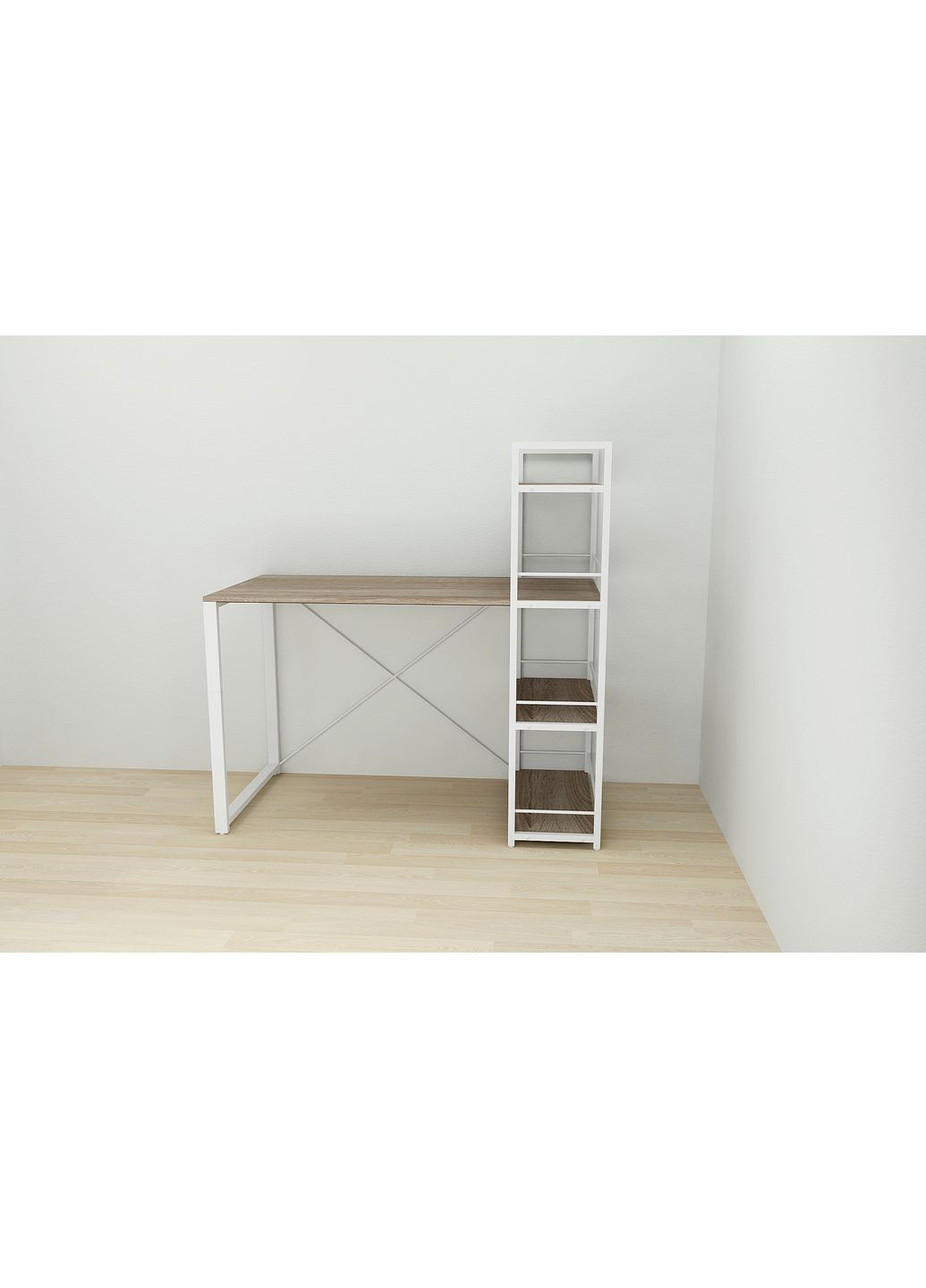 Письменный стол Серии Конект с этажеркой 75x120x600 белый ДСП 16мм (FRD-104228) Ferrum-decor (360645196)