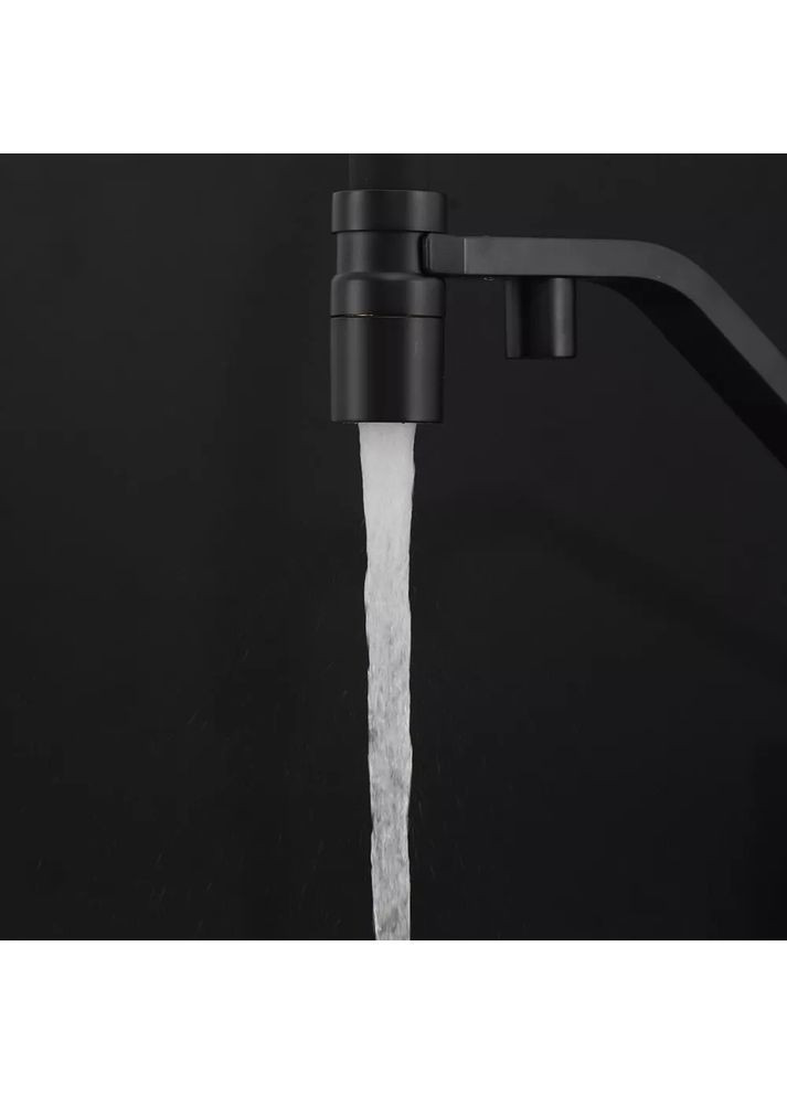 G4395-66 кухня під осмос одноваж. вис. силікон. вилив лат. шпилька карт. 90° Ø35 (чорний) {8/1} GAPPO (371881905)