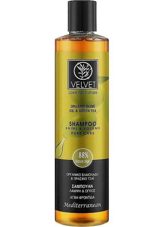 Шампунь для блеска и объема волос Organic Olive & Green Tea Shampoo 300ml (1304967-196994) Velvet Love for Nature (368883329)