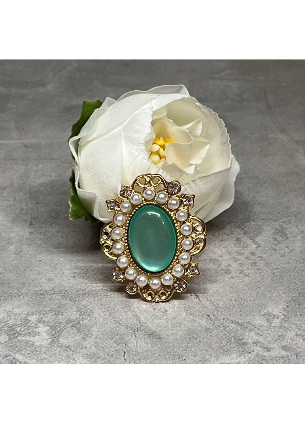 Стразовий декор, розмір 24*28 мм, оправа золото, колір каменю- бірюзовий, арт 015252, 1 шт No Brand (331345349)