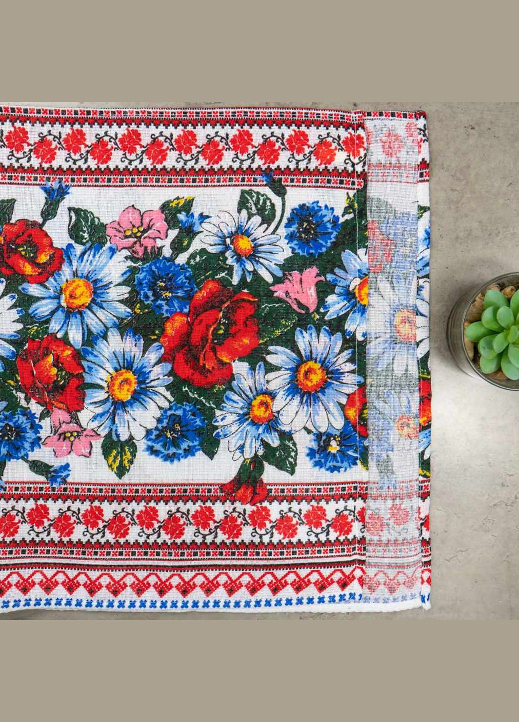 GM Textile рушник вафельний з принтом вишивки та квітами 35х61см 180г/м2 (різнокольоровий) комбінований виробництво - Узбекистан