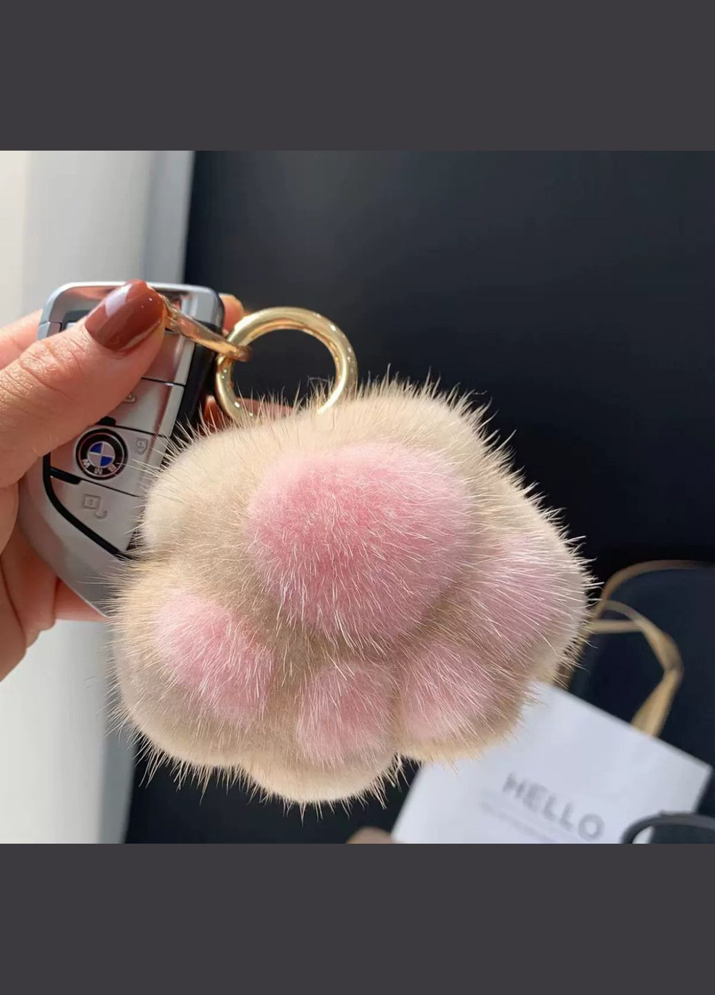 Мягкий брелок "Лапка" Розовое Латте No Brand (333163587)