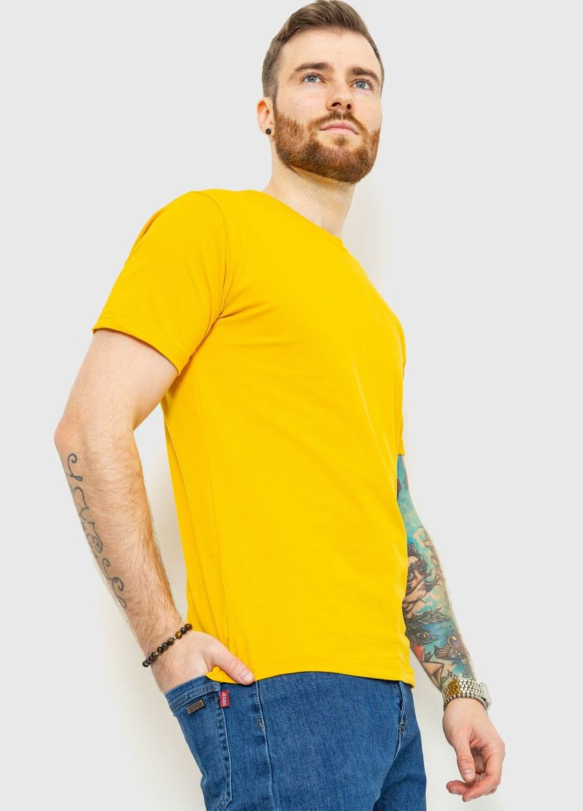 Гірчична футболка чоловіча базова, колір теракотовий, Ager