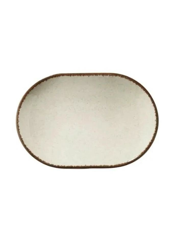 Тарілка обідня овальна Colorx CXOFD24KY730P02 24 см бежева No Brand (296636759)