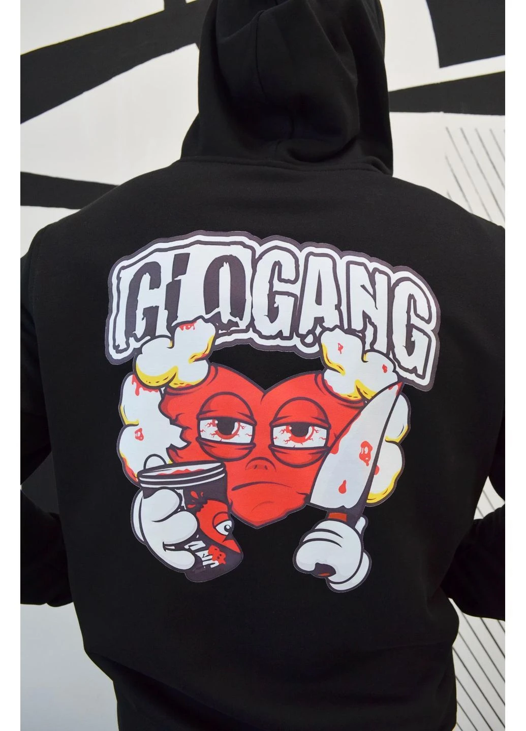 Стильное мужское зип-худи Glogang на молнии черная No Brand (380663779)
