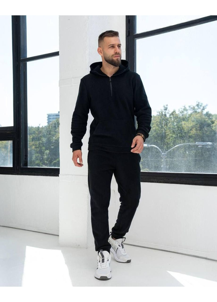 Спортивный теплый мужской костюм двусторонний флис с капюшоном No Brand (363967191)