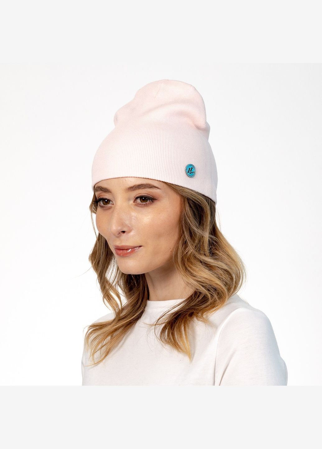 Шапка біні жіноча віскоза рожева NOELLA LuckyLOOK 573-949 (322789085)