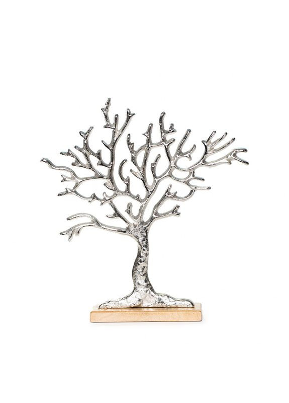 Дерево алюминиевое на деревянной подставке 32.5х7х34.5 No Brand (330104010)