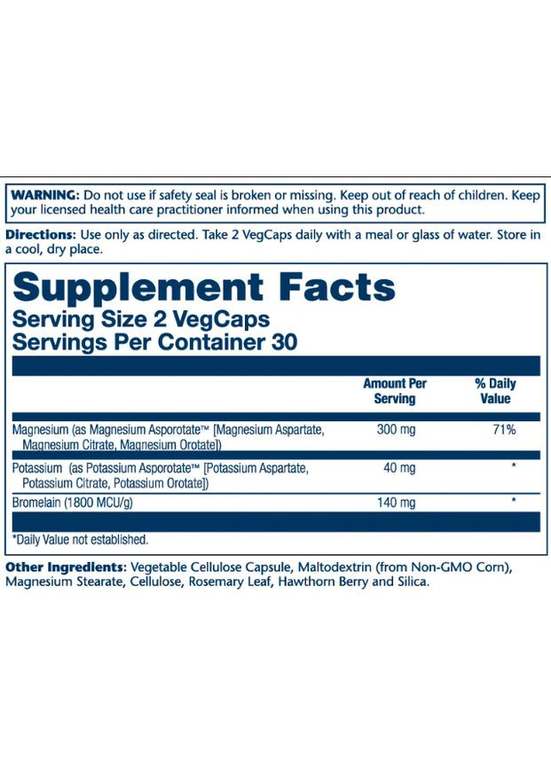 Магний и калий 60 капсул для мышц и сердца поддержка нервной системы и артериального давления Solaray (368986691)