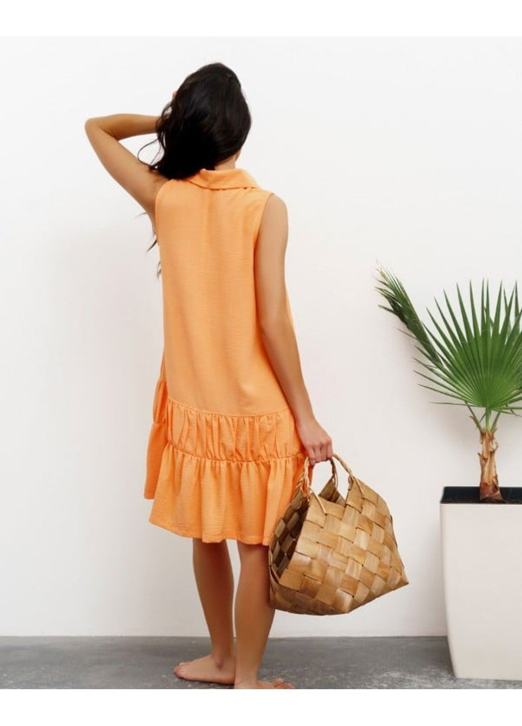 Оранжевое повседневный платье sa-415 l оранжевый ISSA PLUS