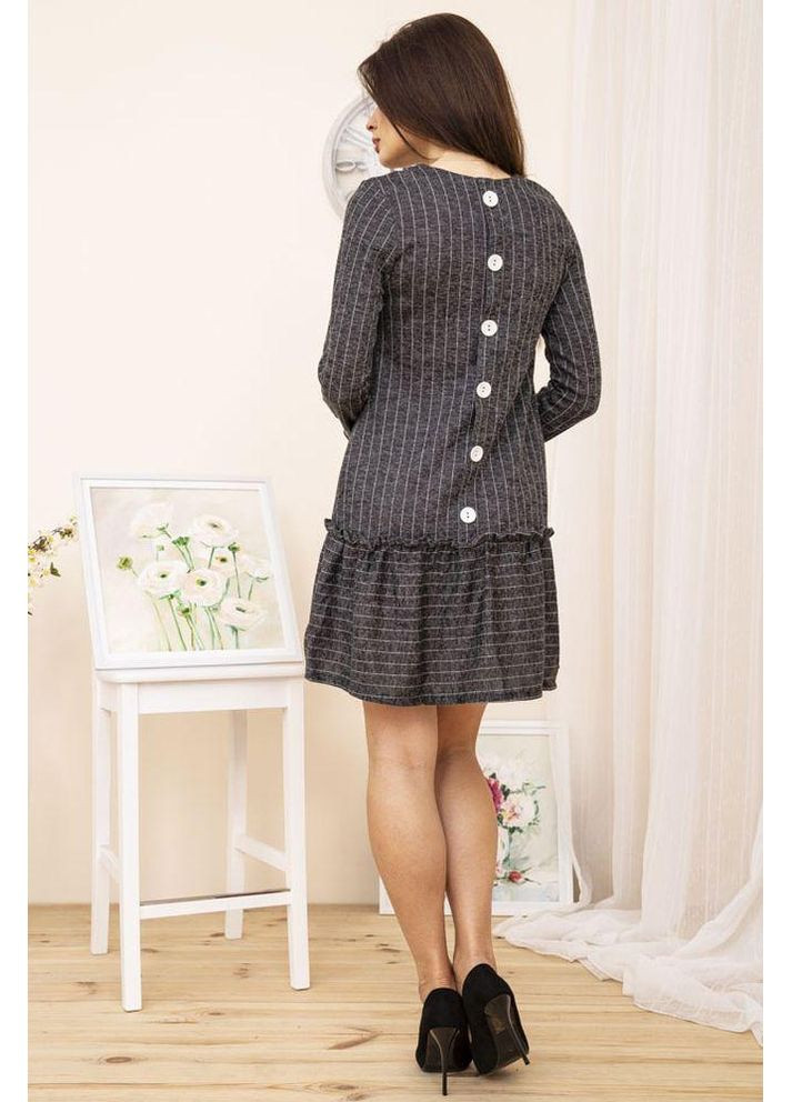 Сіра мінісукня сірого кольору, у смужку, 104r0012 Ager