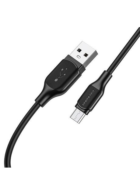 Кабель для зарядки MicroUSB Android BX42 |1m 2.4A| Чорний Borofone (337351364)