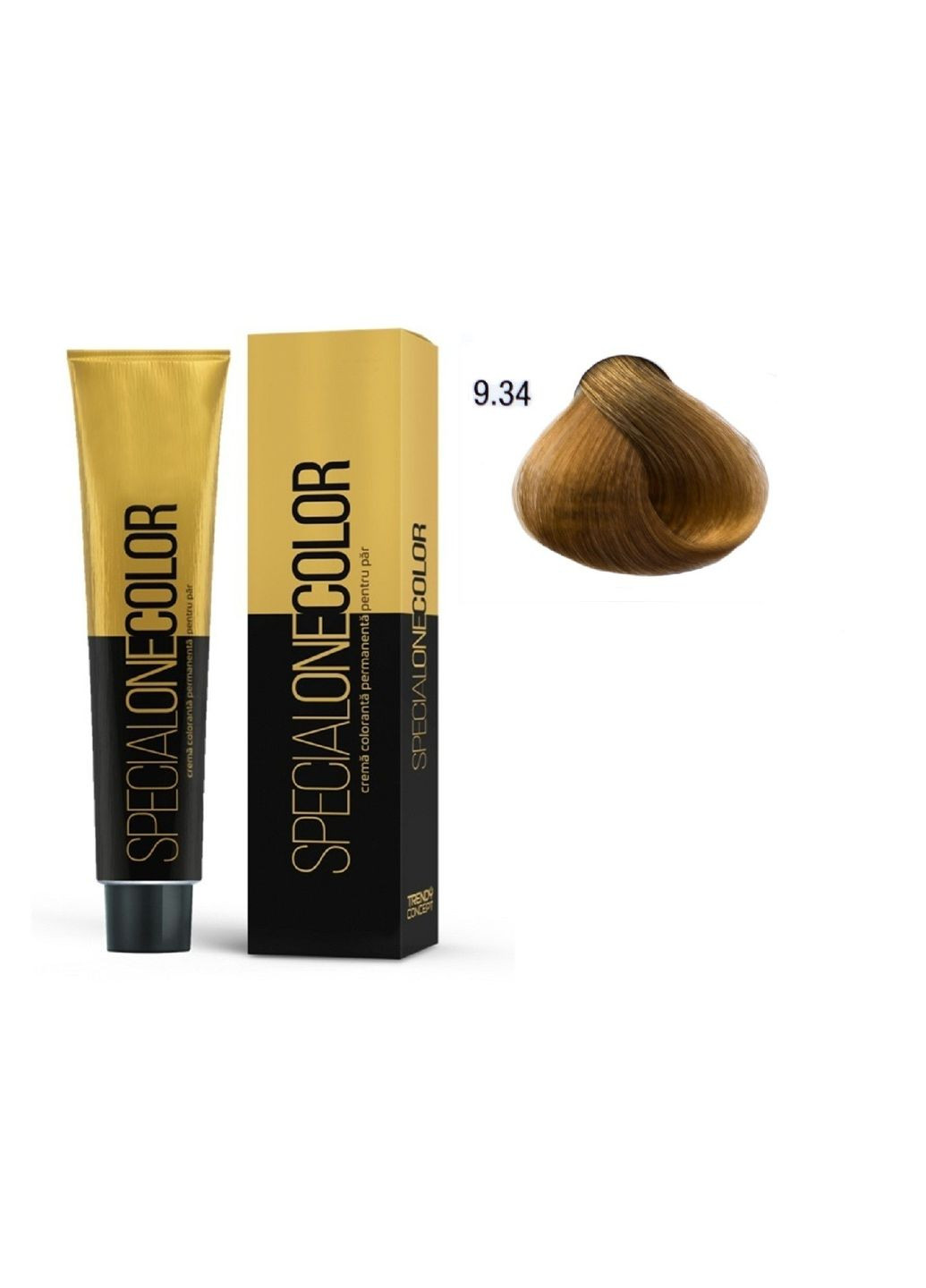 Крем-краска амиачная 9.34 VERY LIGHT TOBACCO BLONDE 60 мл SPECIALONECOLOR Trendy Hair (362356496)